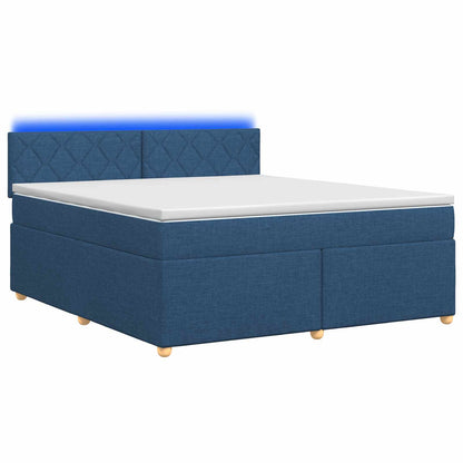 Boxspringbed met matras met hoofdeinde Blauw 180 x 200 cm Stof