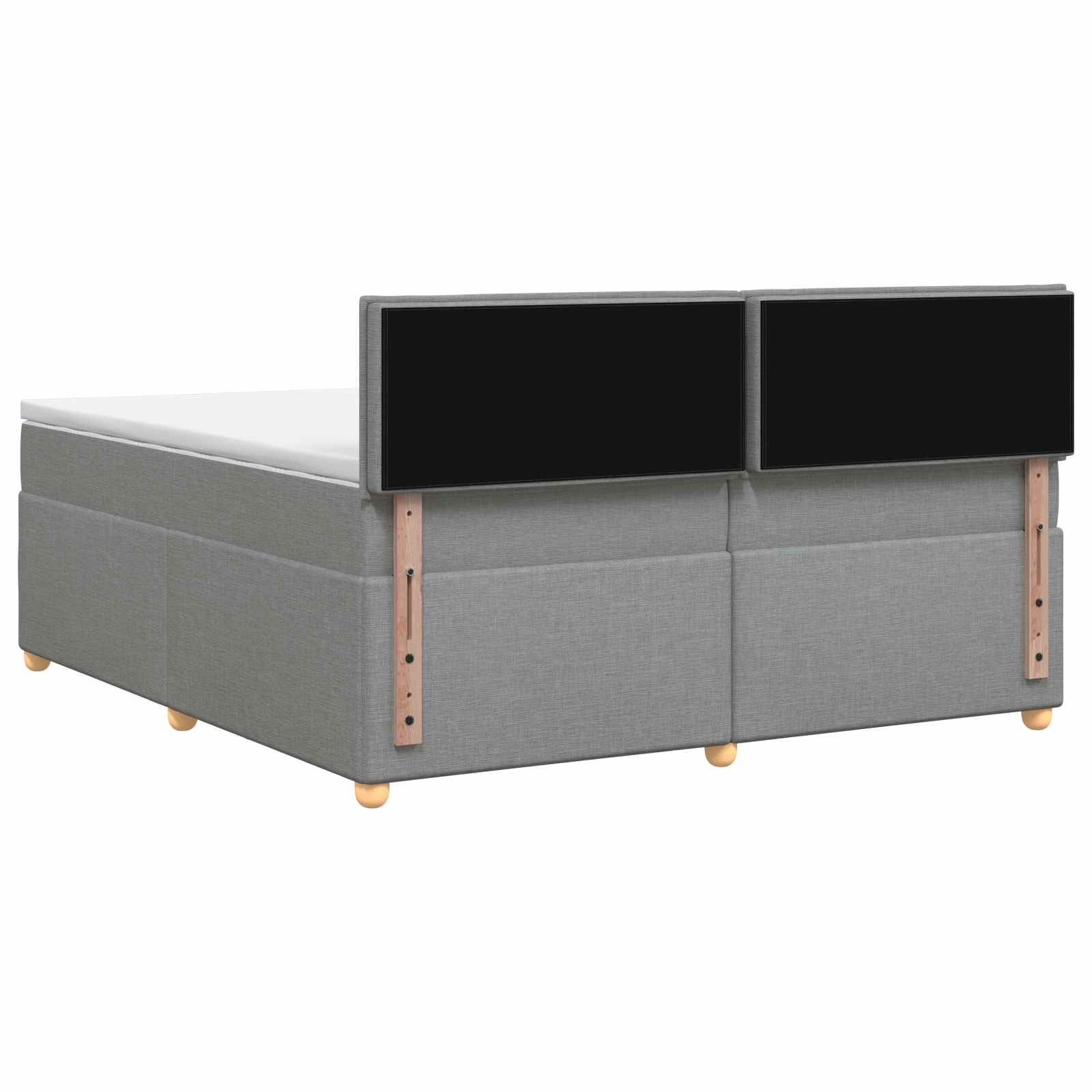 Boxspringbed met matras Lichtgrijs 200 x 200 cm Stof