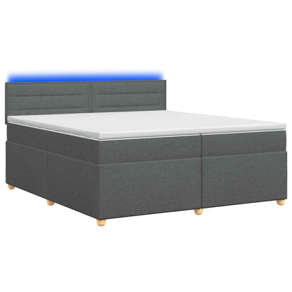 Boxspringbed met matras Donkergrijs 200 x 200 cm Stof