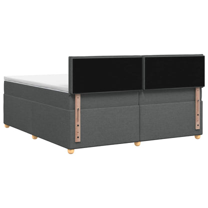 Boxspringbed met matras Donkergrijs 200 x 200 cm Stof