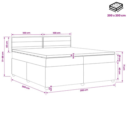 Boxspringbed met matras Donkergrijs 200 x 200 cm Stof
