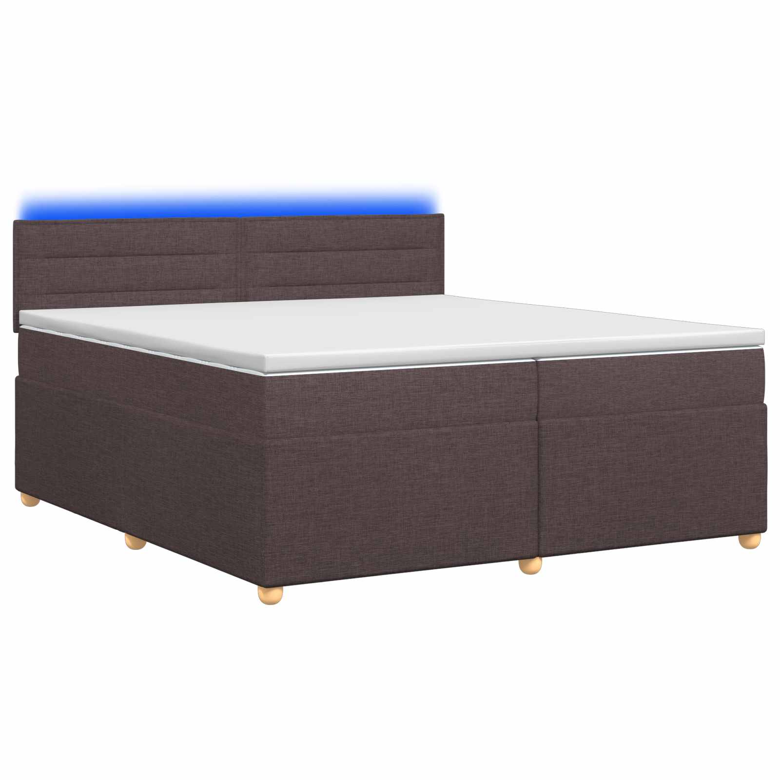 Boxspringbed met matras Donkerbruin 200 x 200 cm Stof
