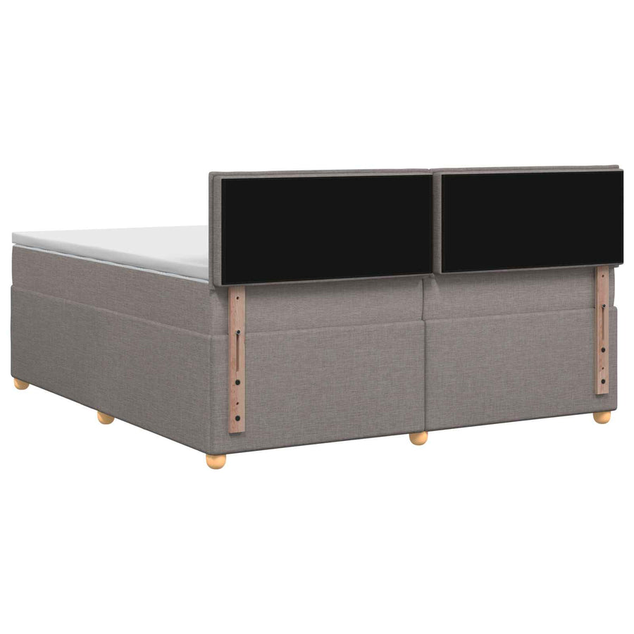 Boxspringbed met matras met hoofdeinde Taupe 200 x 200 cm Stof