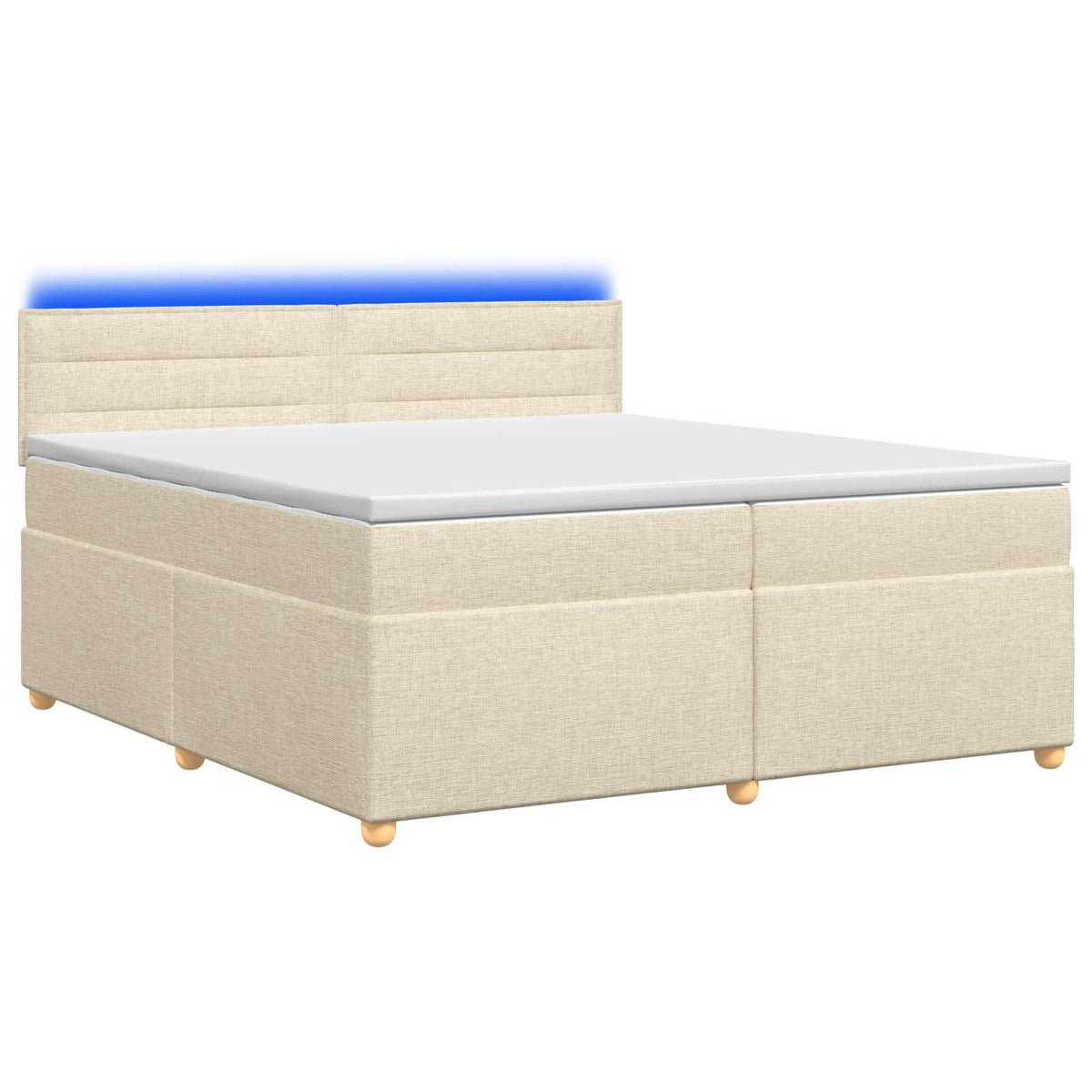 Boxspringbed met matras Crèmekleurig 200 x 200 cm Stof