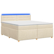 Boxspringbed 200x200 cm crèmekleurig stof