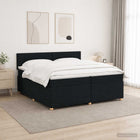 Boxspringbed 200x200 cm zwart met matras