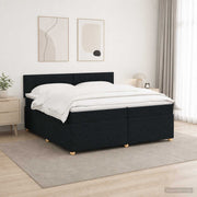 Boxspringbed 200x200 cm zwart met matras