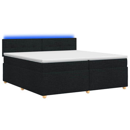 Boxspringbed met matras met hoofdeinde Zwart 200 x 200 cm Stof