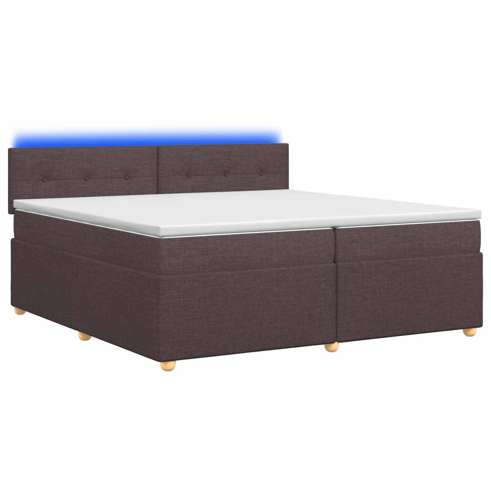 Boxspringbed met matras Donkerbruin 200 x 200 cm Stof