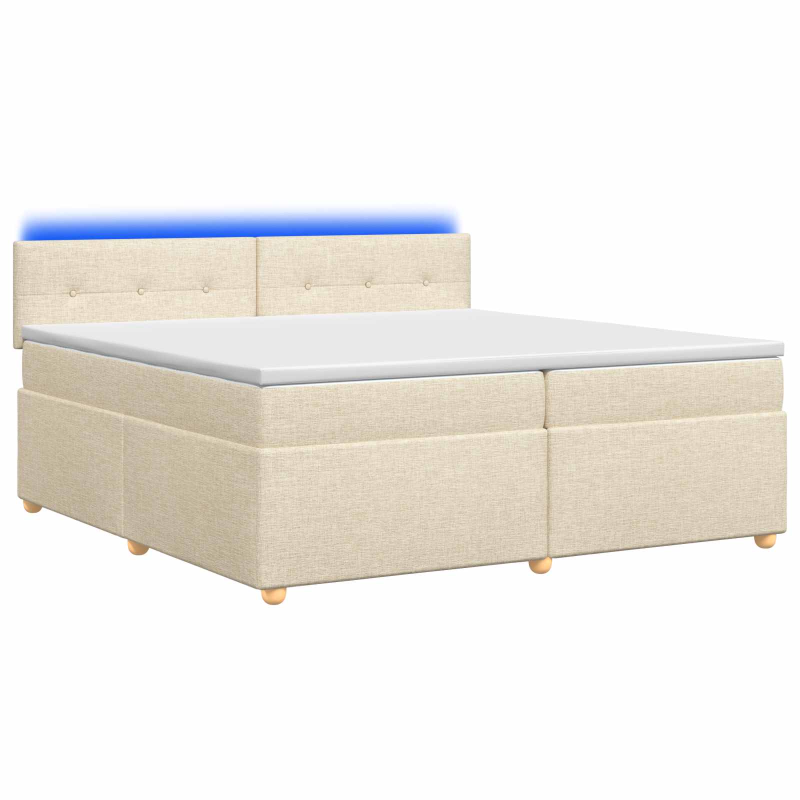Boxspringbed met matras Crèmekleurig 200 x 200 cm Stof