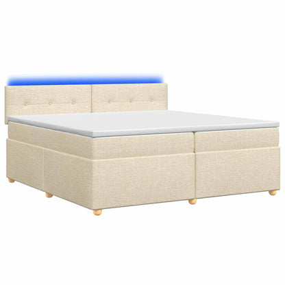 Boxspringbed met matras Crèmekleurig 200 x 200 cm Stof