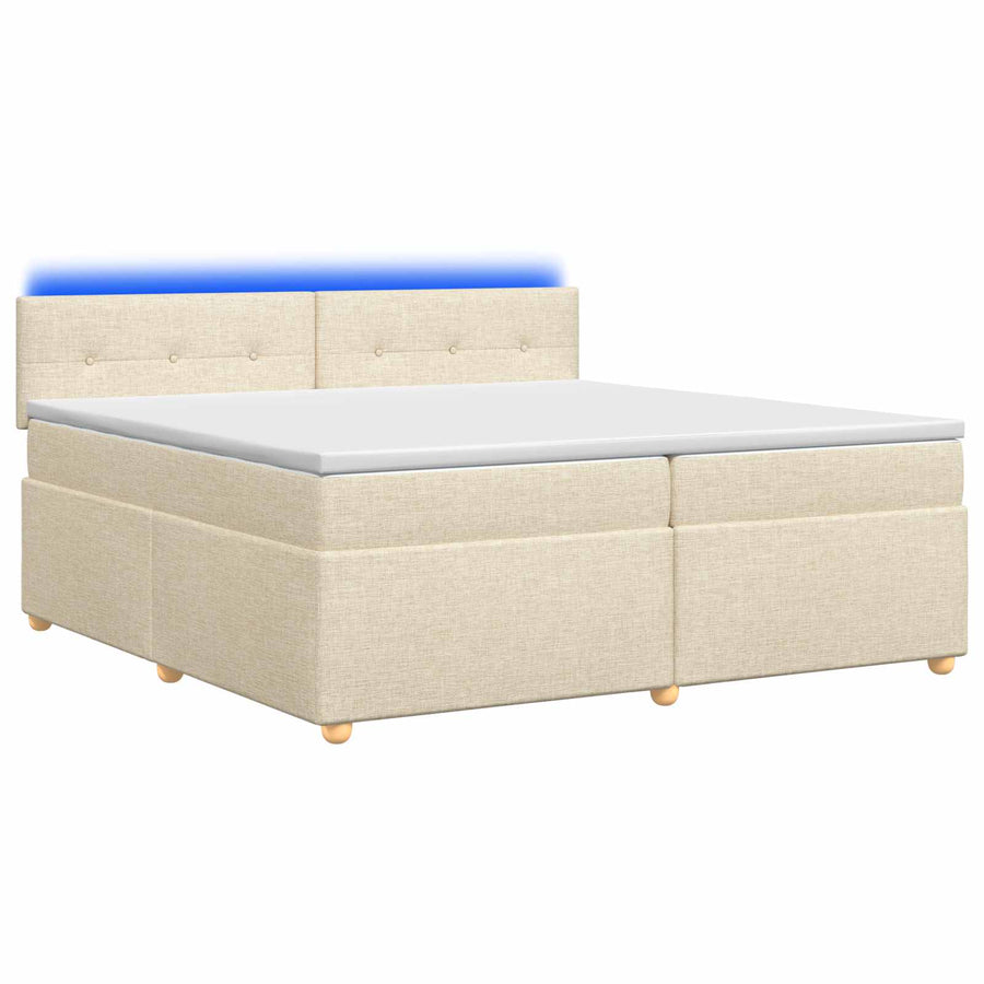 Boxspringbed met matras Crèmekleurig 200 x 200 cm Stof