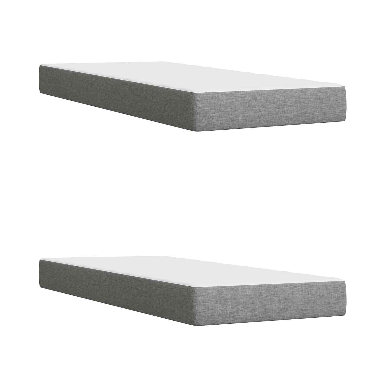 Boxspringbed met matras Lichtgrijs 200 x 200 cm Stof