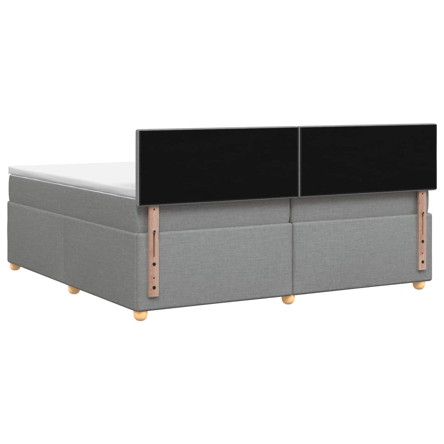 Boxspringbed met matras Lichtgrijs 200 x 200 cm Stof