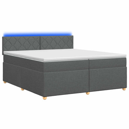 Boxspringbed met matras Donkergrijs 200 x 200 cm Stof