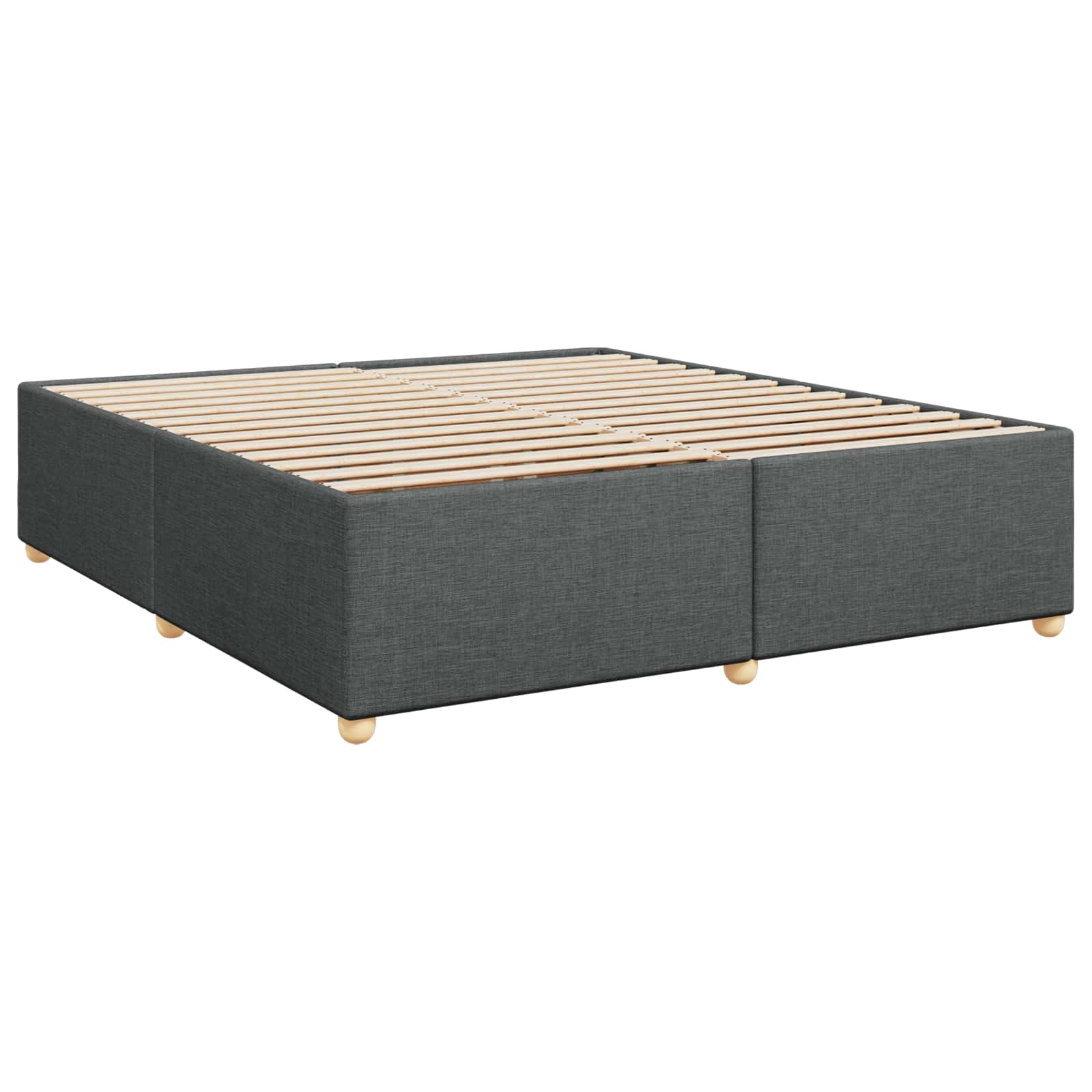 Boxspringbed met matras Donkergrijs 200 x 200 cm Stof