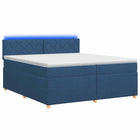 Boxspringbed met matras met hoofdeinde Blauw 200 x 200 cm Stof