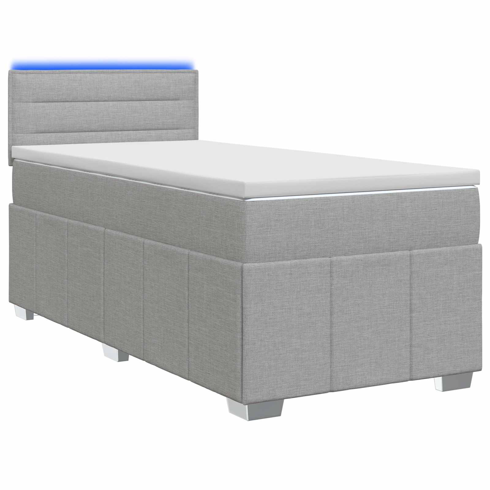 Boxspringbed met matras Lichtgrijs 80 x 200 cm Stof