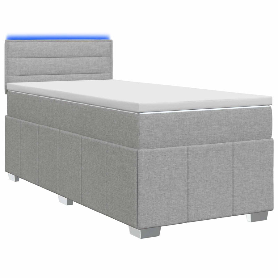 Boxspringbed met matras Lichtgrijs 80 x 200 cm Stof