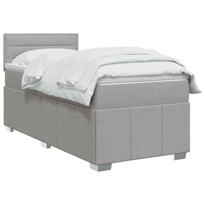 Boxspringbed met matras Lichtgrijs 80 x 200 cm Stof