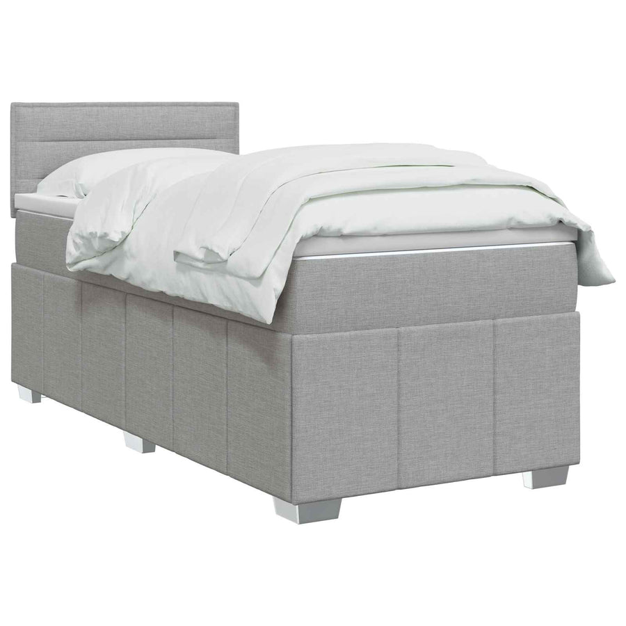 Boxspringbed met matras Lichtgrijs 80 x 200 cm Stof