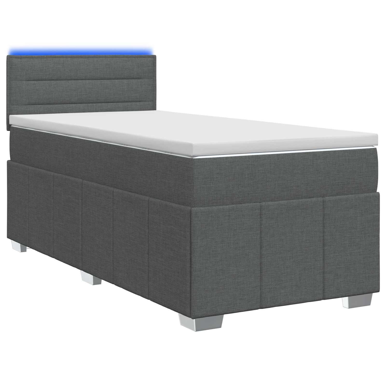 Boxspringbed met matras Donkergrijs 80 x 200 cm Stof