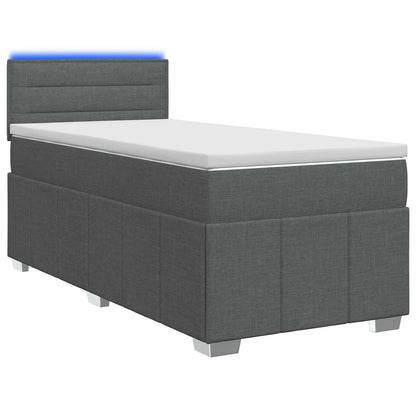 Boxspringbed met matras Donkergrijs 80 x 200 cm Stof