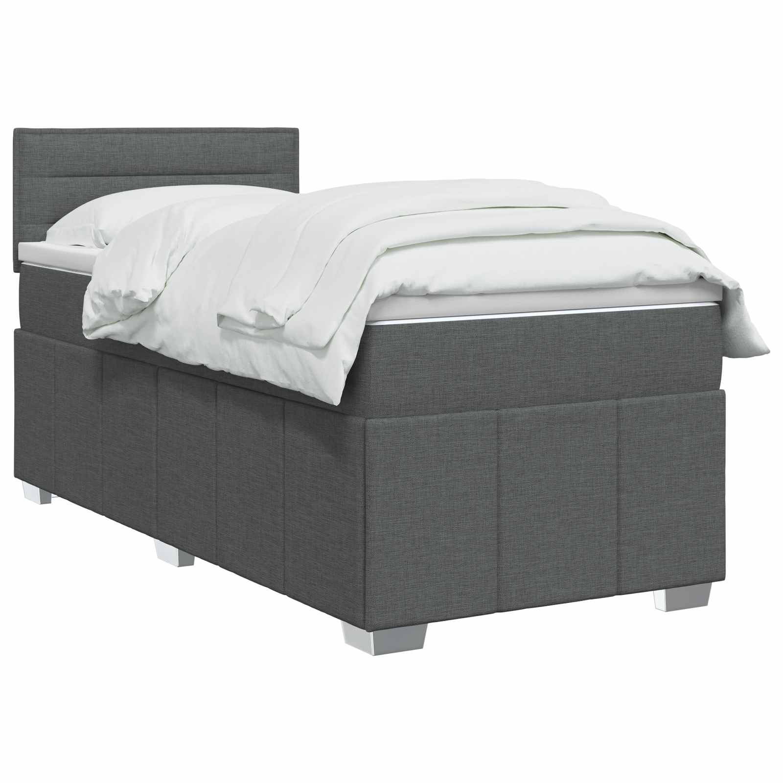 Boxspringbed met matras Donkergrijs 80 x 200 cm Stof