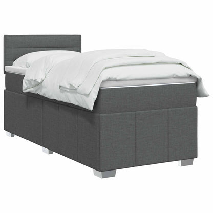 Boxspringbed met matras Donkergrijs 80 x 200 cm Stof