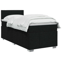 Boxspringbed met matras met hoofdeinde Zwart 80 x 200 cm Stof