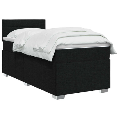Boxspringbed met matras met hoofdeinde Zwart 80 x 200 cm Stof