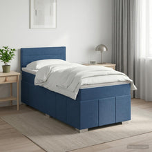Boxspringbed met matras met hoofdeinde Blauw 90 x 200 cm Stof