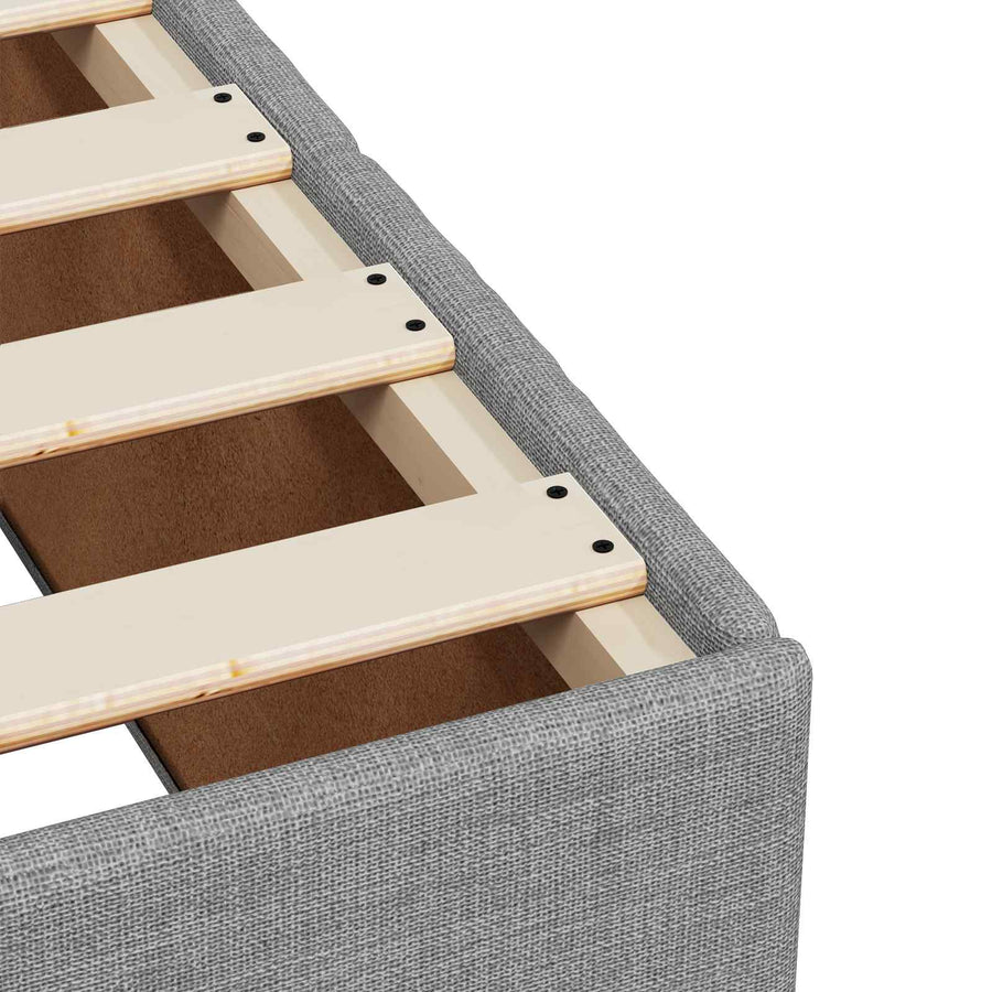 Boxspringbed met matras Lichtgrijs 80 x 200 cm Stof