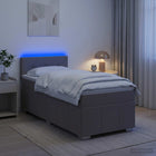 Boxspringbed 90 x 200 cm taupe met matras en led hoofdeinde