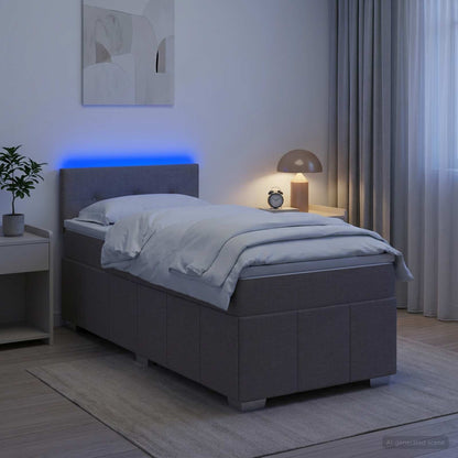 Boxspringbed met matras met hoofdeinde Taupe 100 x 200 cm Stof