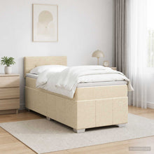 Boxspringbed met matras Crèmekleurig 90 x 200 cm Stof