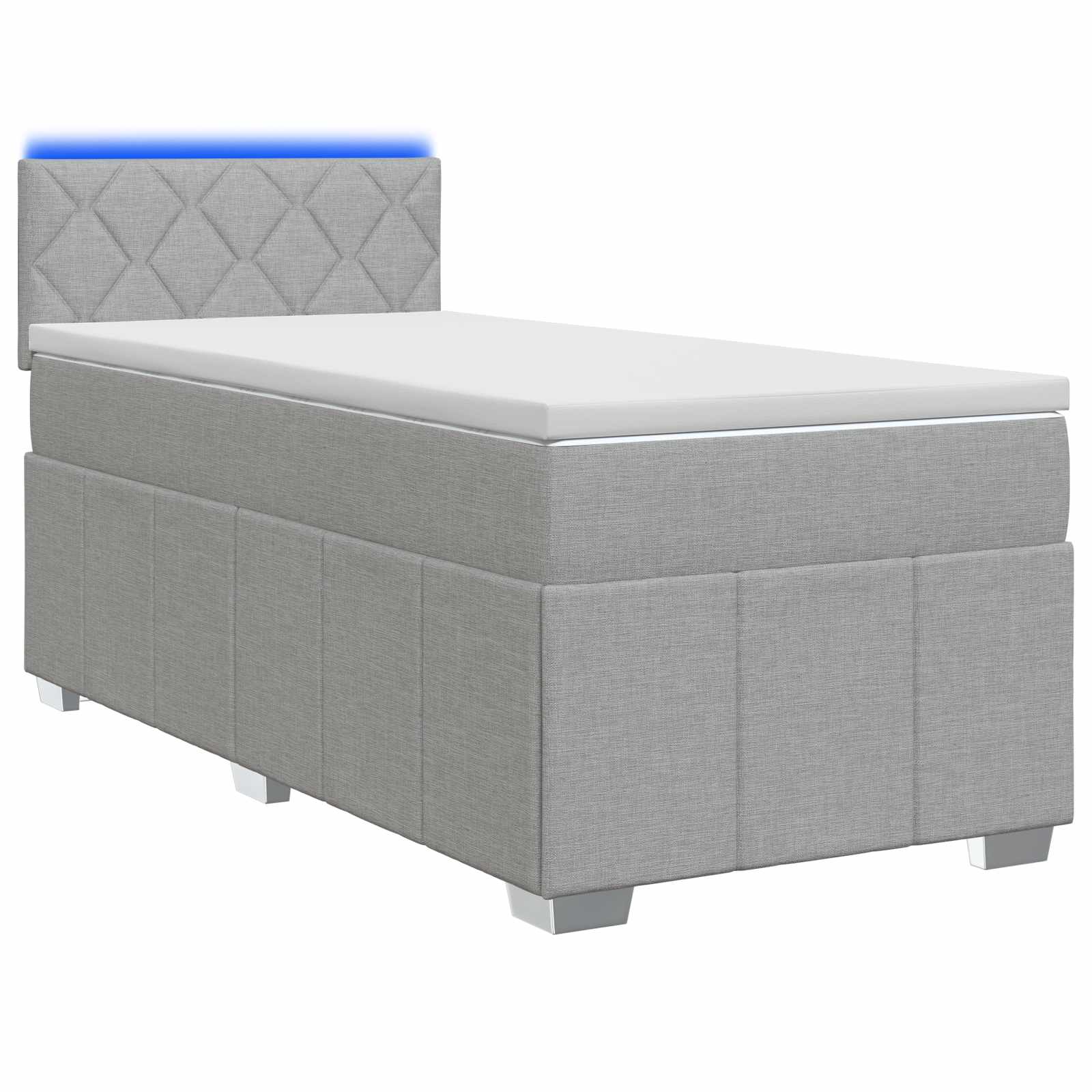 Boxspringbed met matras Lichtgrijs 80 x 200 cm Stof