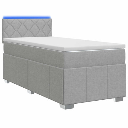 Boxspringbed met matras Lichtgrijs 80 x 200 cm Stof