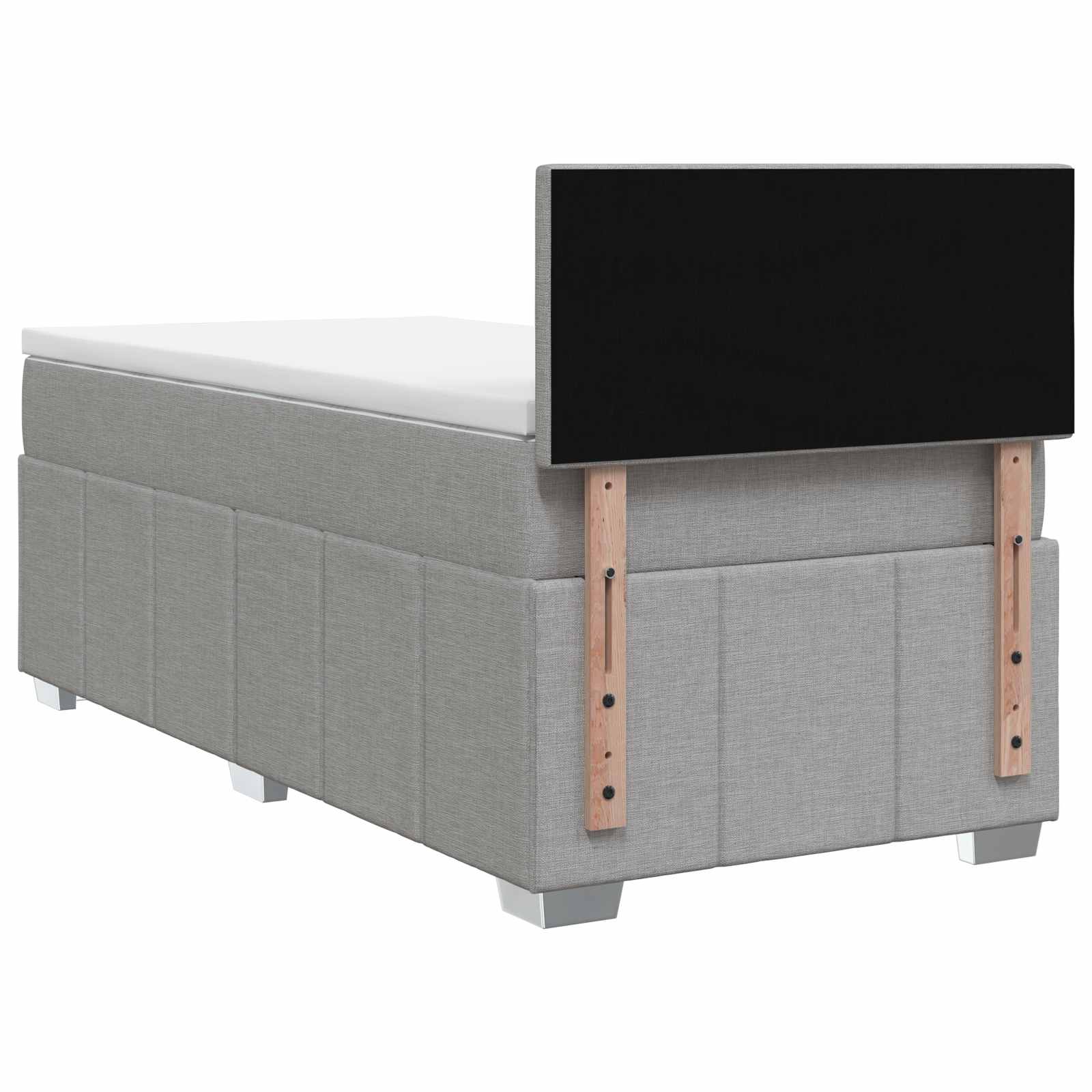 Boxspringbed met matras Lichtgrijs 80 x 200 cm Stof