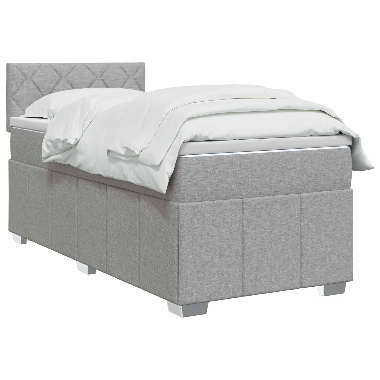 Boxspringbed met matras Lichtgrijs 80 x 200 cm Stof