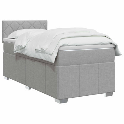 Boxspringbed met matras Lichtgrijs 80 x 200 cm Stof