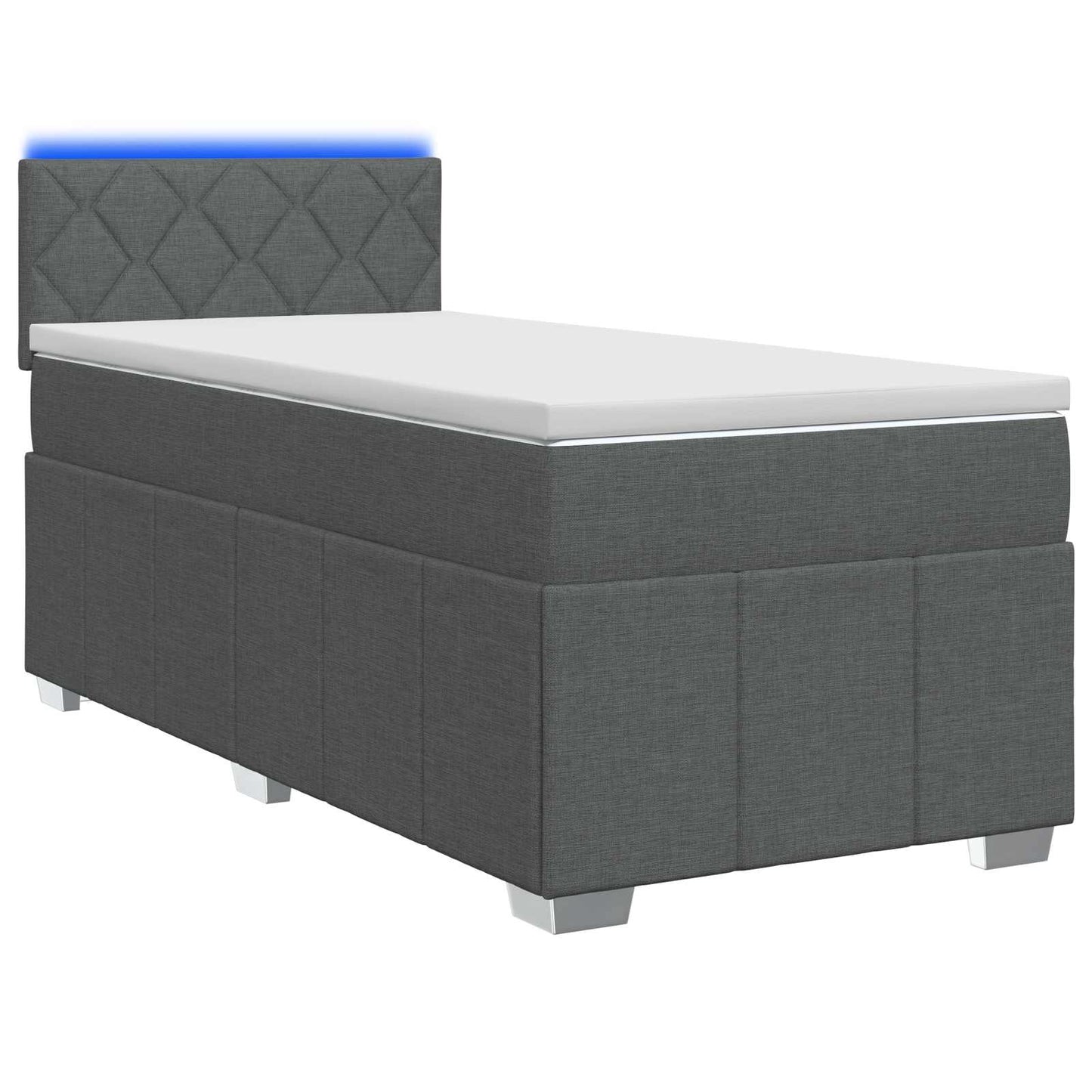 Boxspringbed met matras Donkergrijs 80 x 200 cm Stof