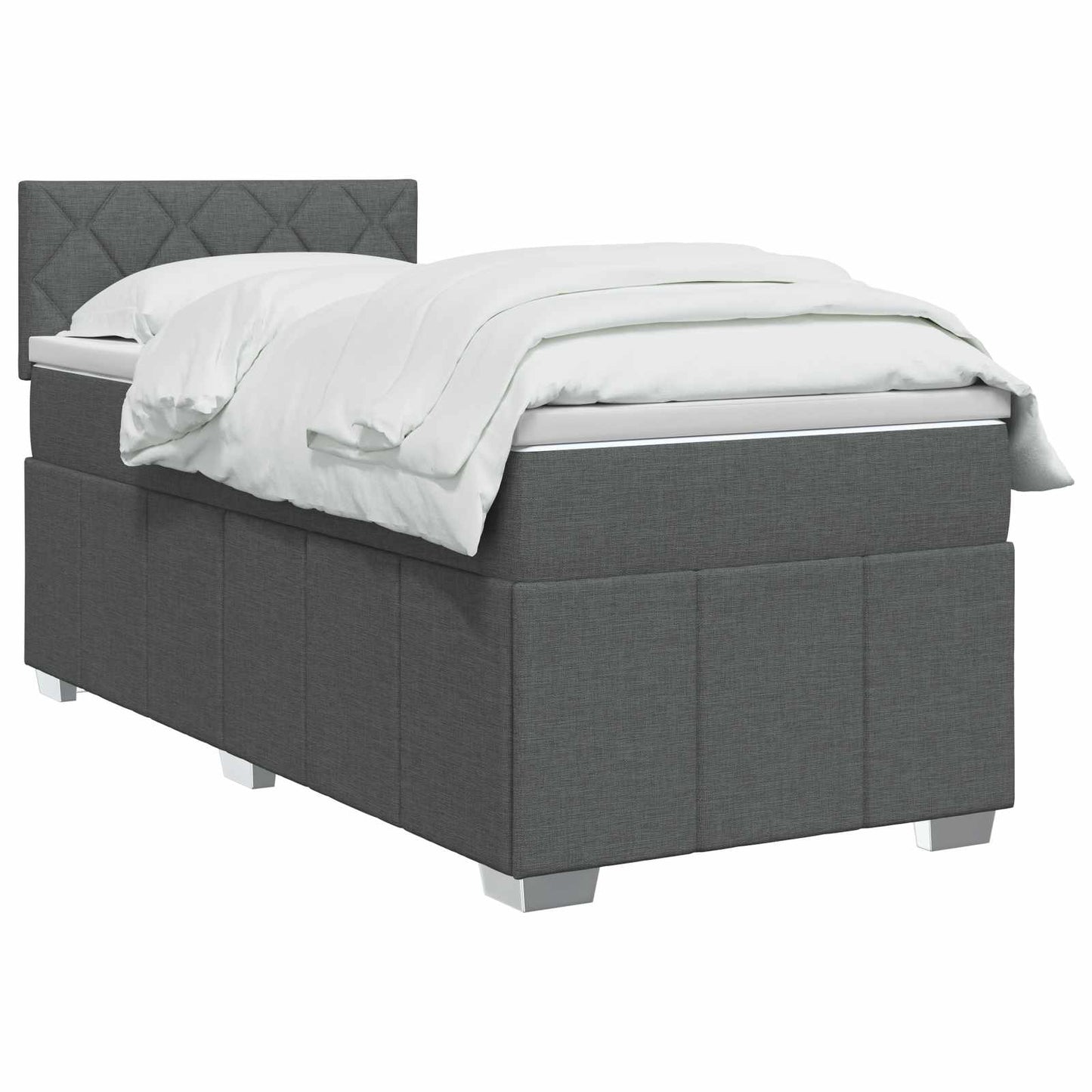 Boxspringbed met matras Donkergrijs 80 x 200 cm Stof