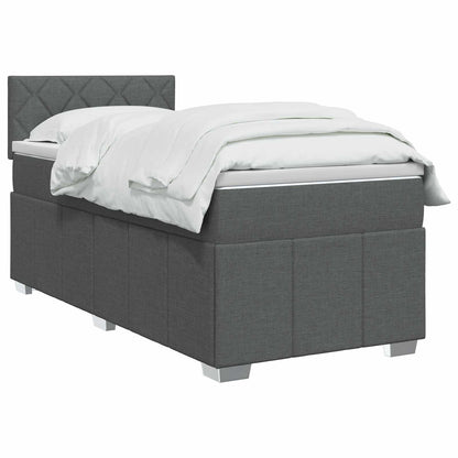 Boxspringbed met matras Donkergrijs 80 x 200 cm Stof