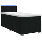 Boxspringbed met matras met hoofdeinde Zwart 80 x 200 cm Stof