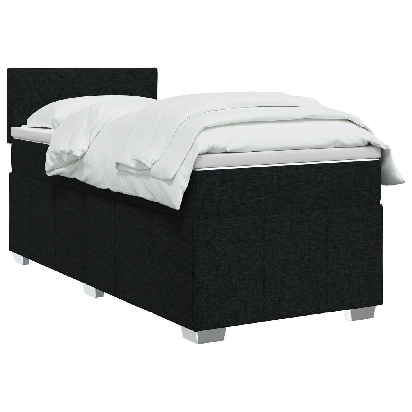 Boxspringbed met matras met hoofdeinde Zwart 80 x 200 cm Stof