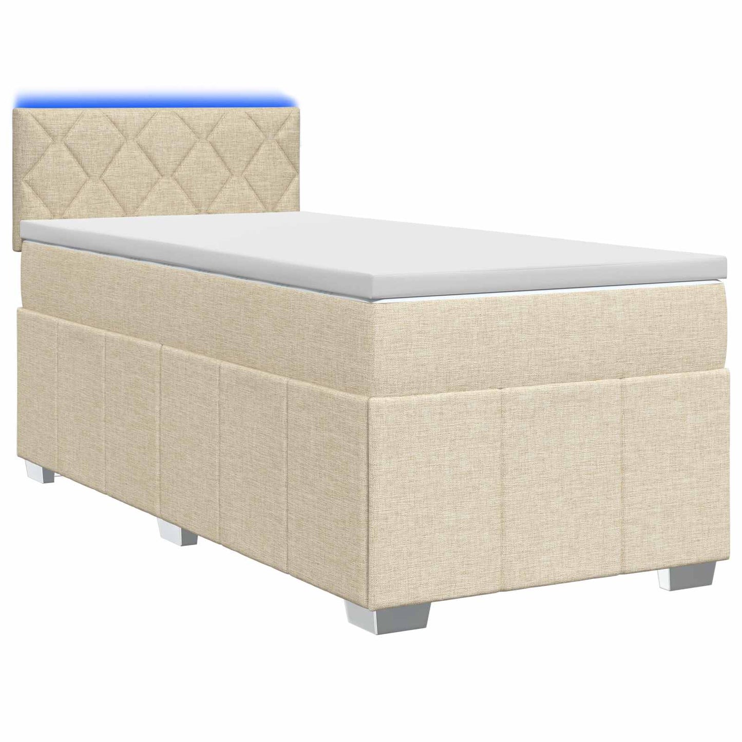Boxspringbed met matras Crèmekleurig 80 x 200 cm Stof