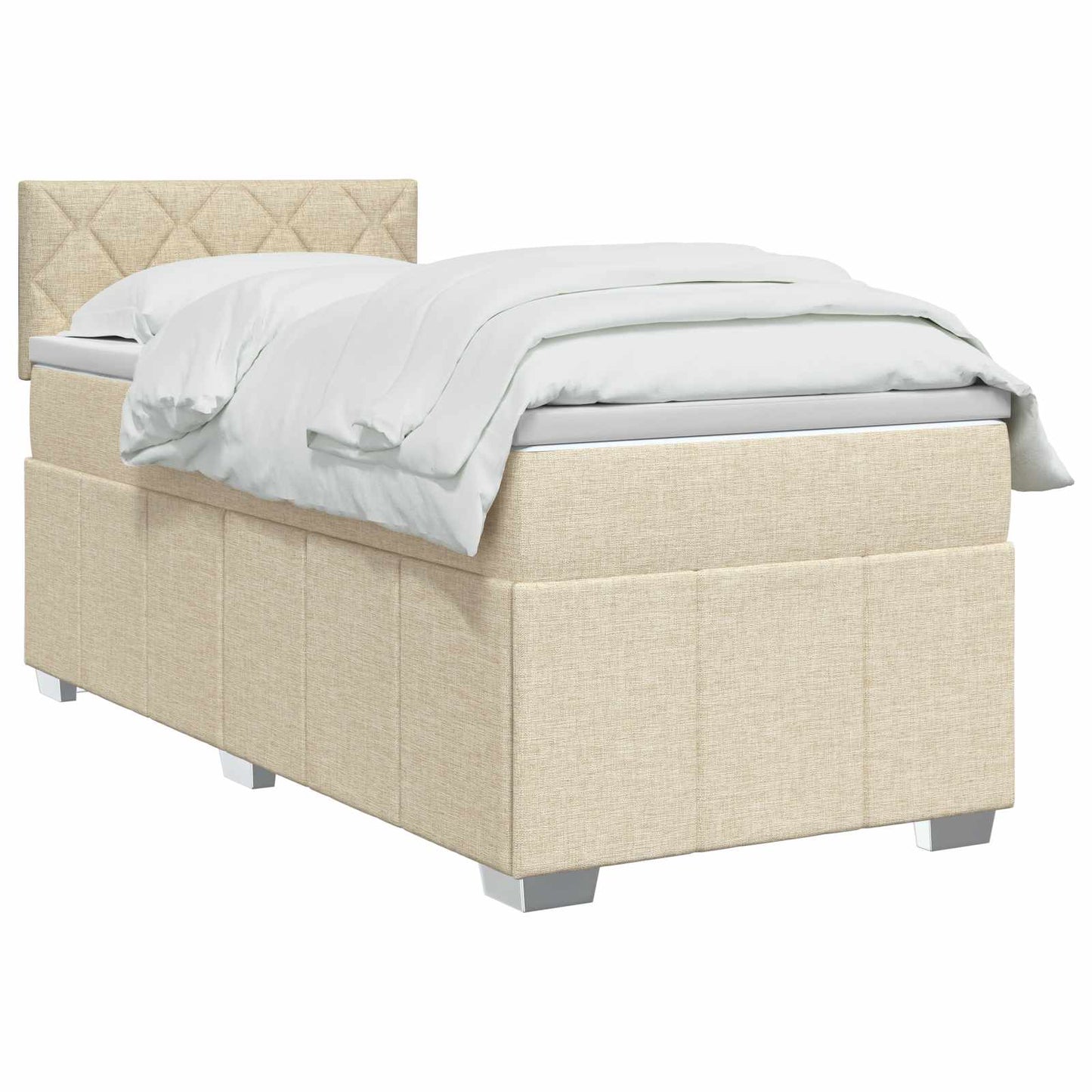 Boxspringbed met matras Crèmekleurig 80 x 200 cm Stof