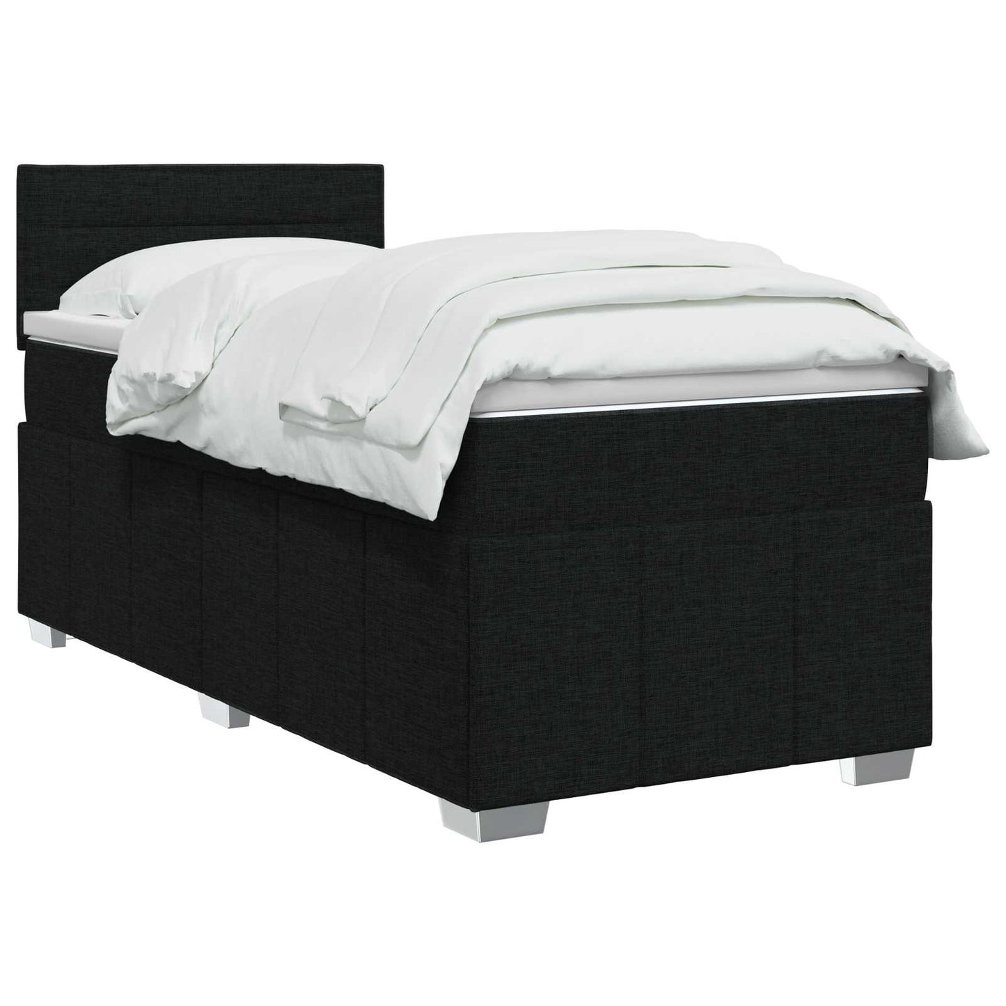 Boxspringbed met matras met hoofdeinde Zwart 90 x 190 cm Stof