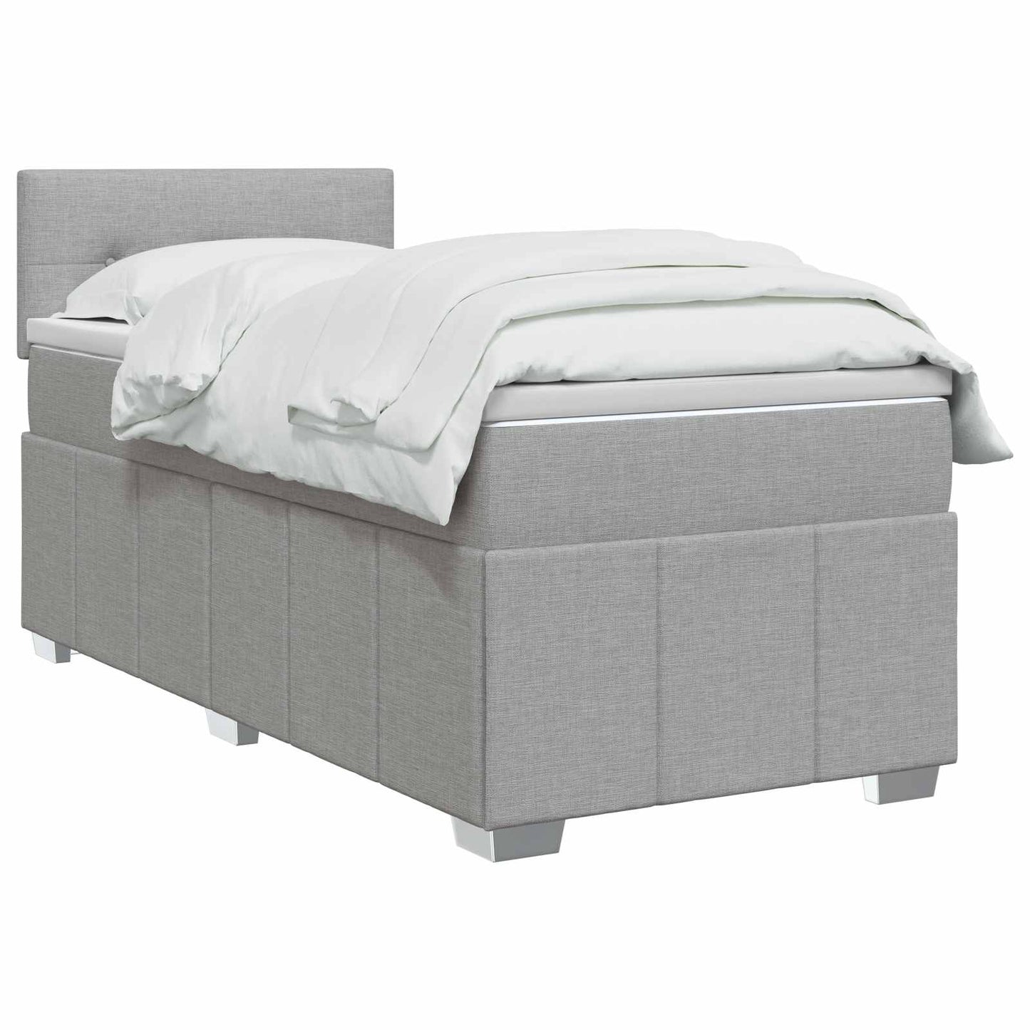 Boxspringbed met matras Lichtgrijs 90 x 190 cm Stof